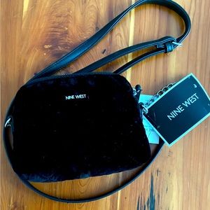 Black plush Nine West purse
